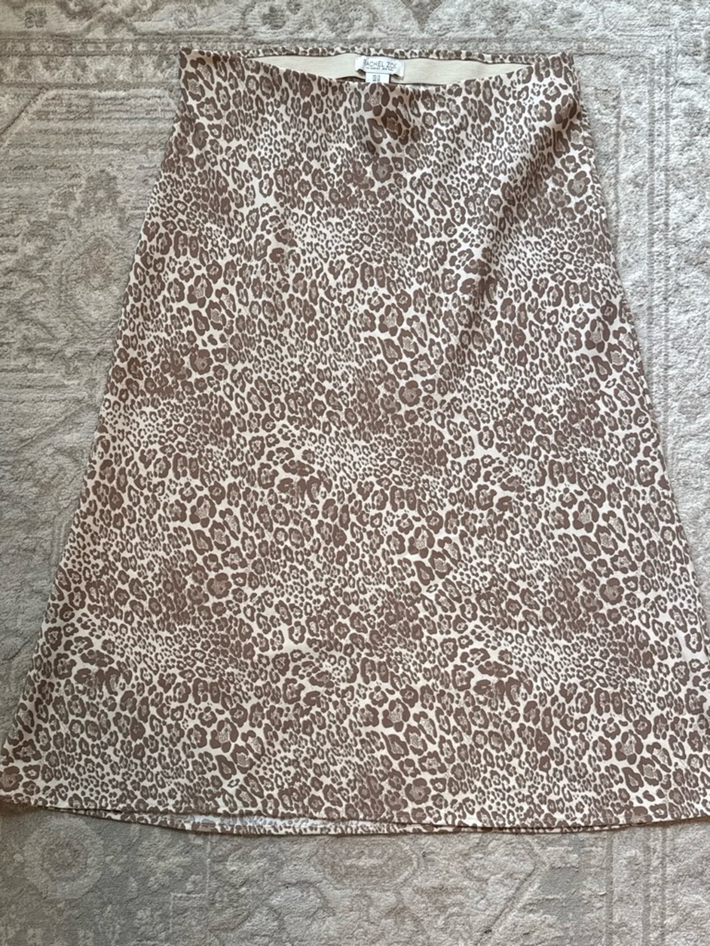 Rachel Zoe Leopard-Print A-Line Skirt in Beige and Brown